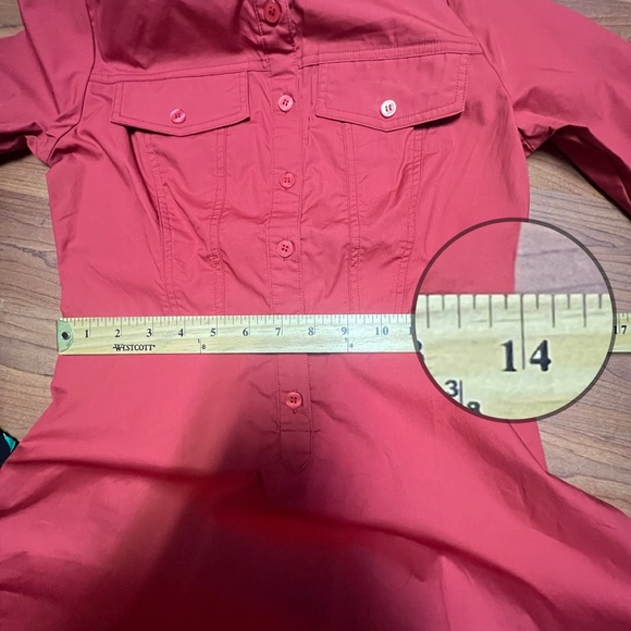 Allegra K Women's Cotton Casual Solid Long Sleeve Vintage Style Shirt Dress  XS - Picture 10 of 11